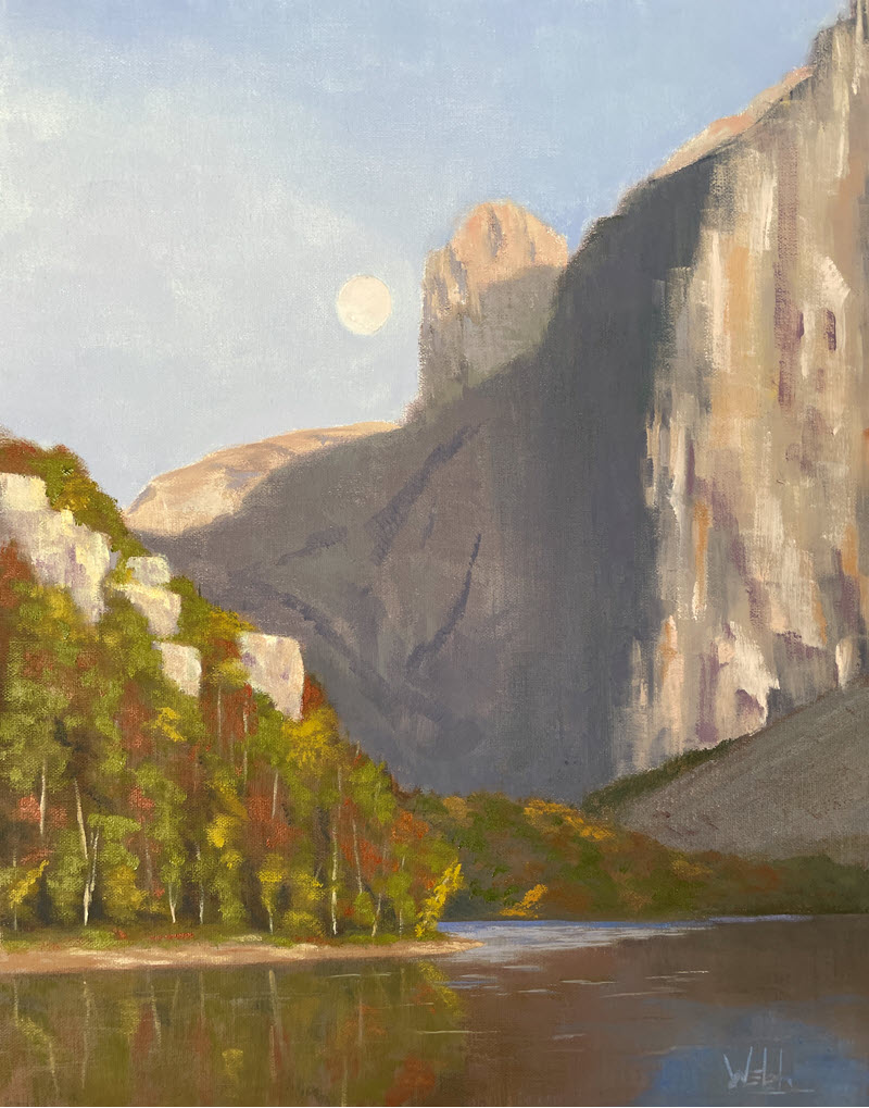 Rising Moon, an oil painting by Doug Welsh